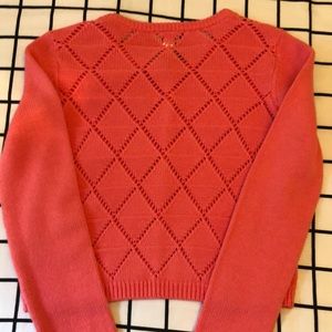 Tea Collection Open Work Zip Up Cardigan Sweater